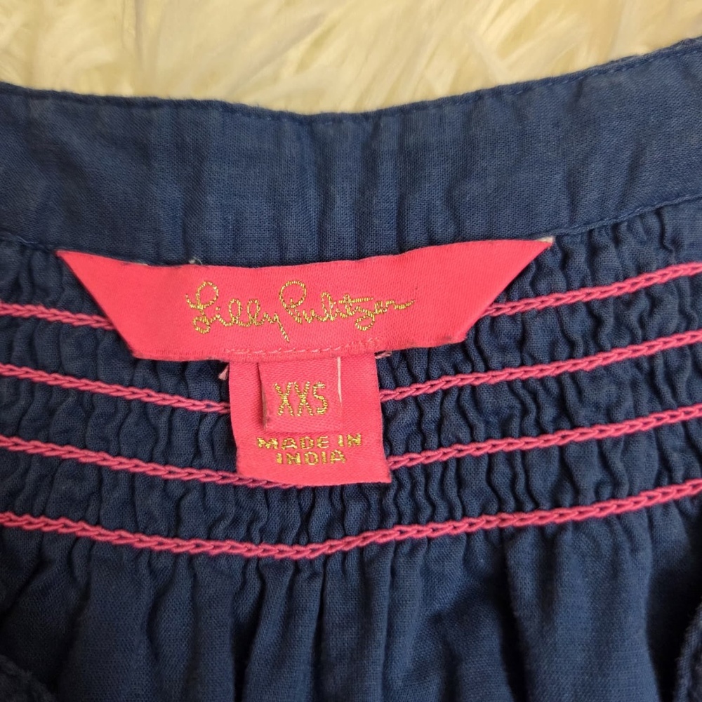 Lilly Pulitzer Eyelet Lucee V-Neck Dress With Tassels - Picture 13 of 14